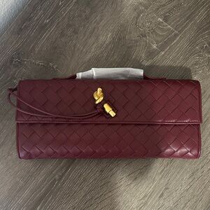 New Burgundy Woven Clutch